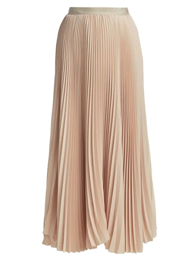 Shop Fabiana Filippi Women's Pleated Shimmer-trim Maxi Skirt In Petal Nude