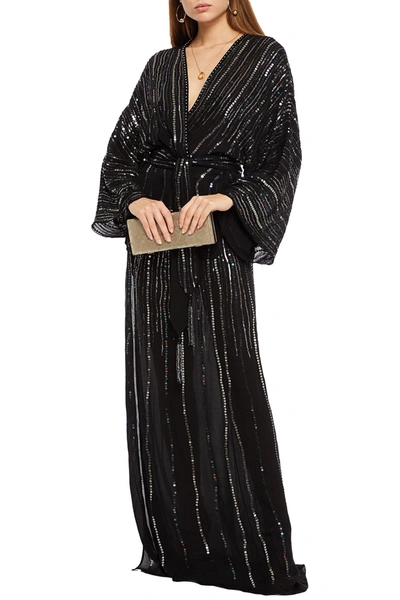 DUNDAS BELTED EMBELLISHED SILK-CHIFFON JACKET 3074457345627593267