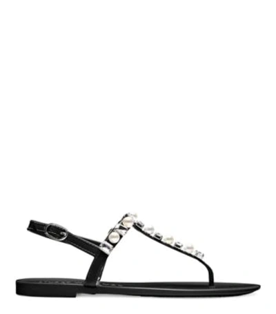 Shop Stuart Weitzman Goldie Crystal Jelly Sandal Flat Sandals In Black