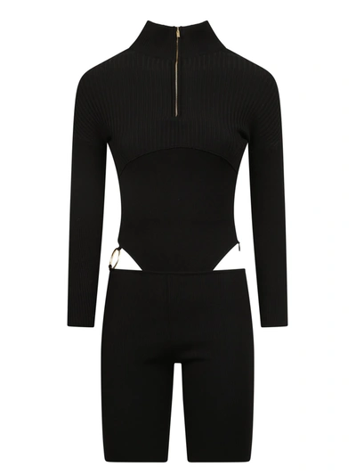 Shop Jacquemus Cut-out Jumpsuit In Black