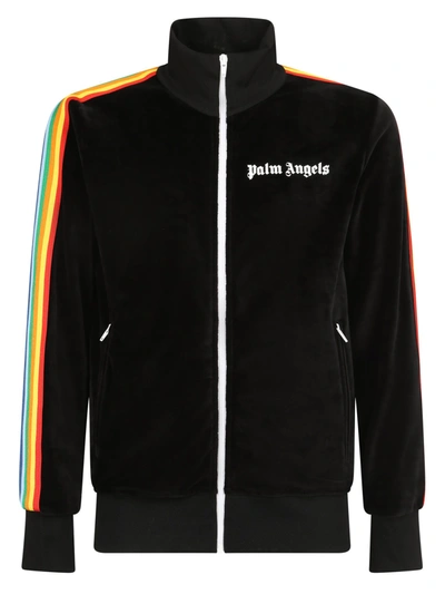Shop Palm Angels Rainbow Track Jacket In Black