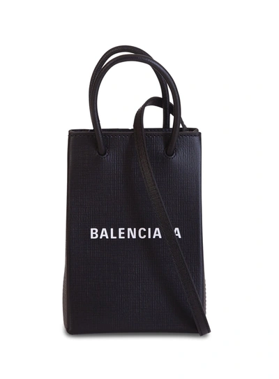 Balenciaga Black Shopping Phone Holder Bag In Nero | ModeSens
