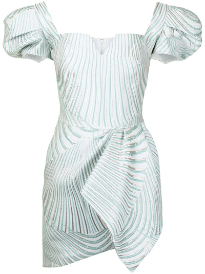 Shop Saiid Kobeisy Brocade-pattern Mini Dress In Green