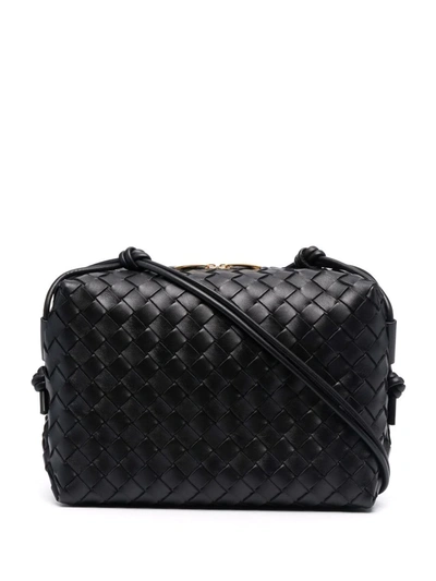 Shop Bottega Veneta Mini Intrecciato Shoulder Bag In Black