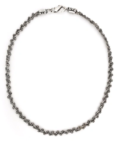 Shop Emanuele Bicocchi Braided Knot Necklace In Silver