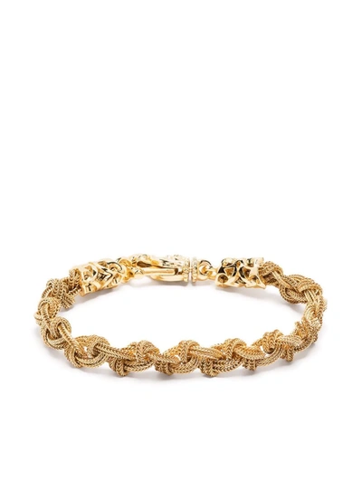 Shop Emanuele Bicocchi Knot Braid Bracelet In Gold