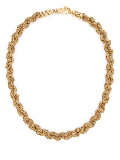 Shop Emanuele Bicocchi Braided Knot Necklace In Gold