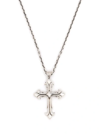 Shop Emanuele Bicocchi Fleury Cross Pendant Necklace In Silver