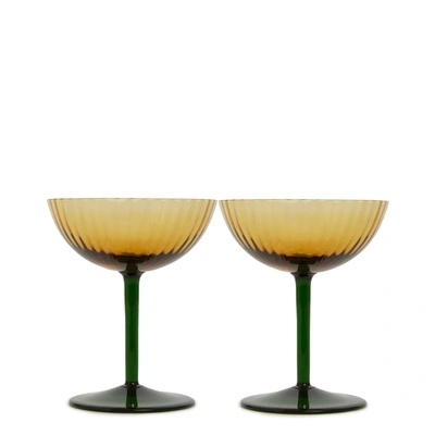 La Doublej Champagne Coupe Glasses (set Of Two) In Giallo