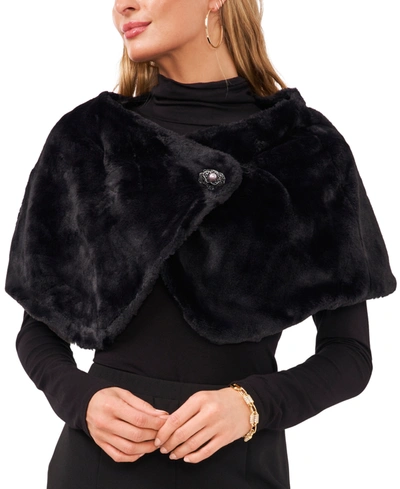 Msk Faux-fur Shrug In Black
