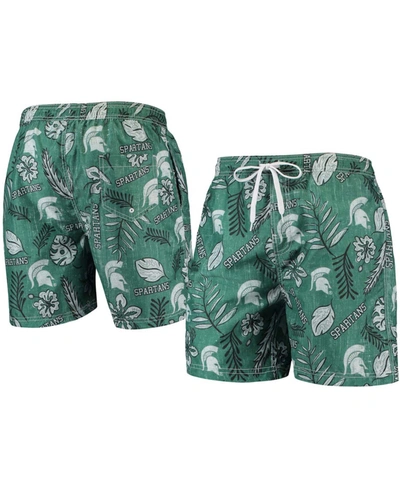 Shop Wes & Willy Men's Green Michigan State Spartans Vintage-like Floral Swim Trunks