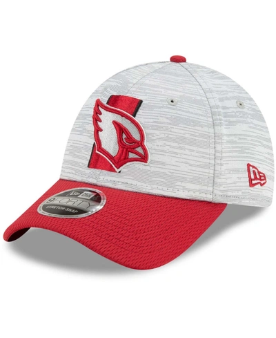 Shop New Era Men's Gray And Cardinal Arizona Cardinals 2021 Nfl Training Camp Official 9forty Adjustable Hat In Gray/cardinal