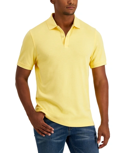 Shop Club Room Men's Soft Touch Interlock Polo, Created For Macy's In Sunwash Yellow