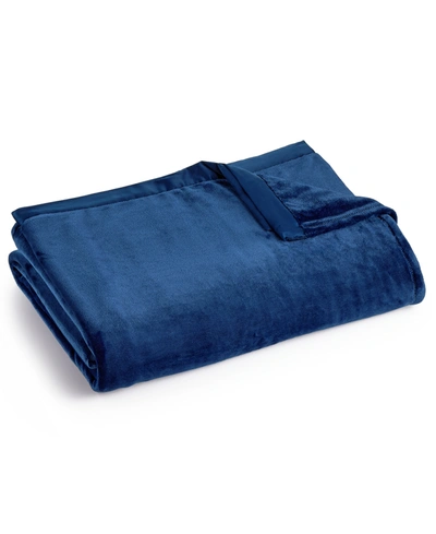 Shop Berkshire Classic Velvety Plush King Blanket, Created For Macy's Bedding In Blue
