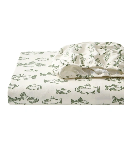 Eddie Bauer Ski Patrol Cotton Flannel 4-piece Full Sheet Set Bedding In School Of Fish