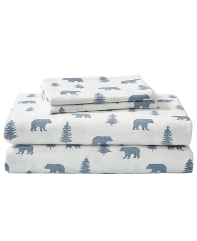 Eddie Bauer Printed Cotton Flannel 4-pc. Sheet Set, Full In Bear And Trees