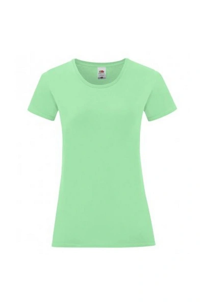 Shop Fruit Of The Loom Womens/ladies Iconic T-shirt (neo Mint) In Green