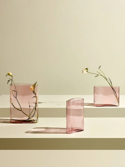 Shop Nude Glass Mist Vase In Dusty Rose
