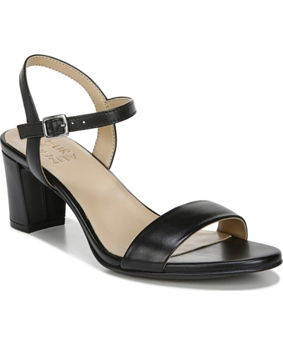 Shop Naturalizer Bristol Ankle Strap Sandals In Black Smooth Faux Leather