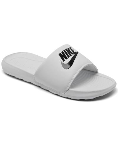 Shop Nike Women's Victori One Slide Sandals From Finish Line In White/black