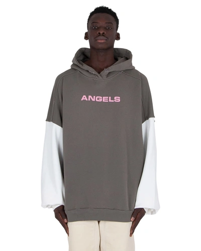 Shop Liberal Youth Ministry Angels Hoodie In Grigio/bianco