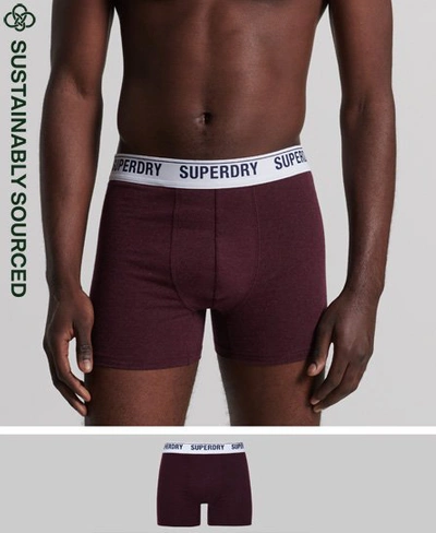 Superdry Men's Organic Cotton Boxers Single Pack Red / Rich Deep Burgundy  Marl - Size: Xxl | ModeSens