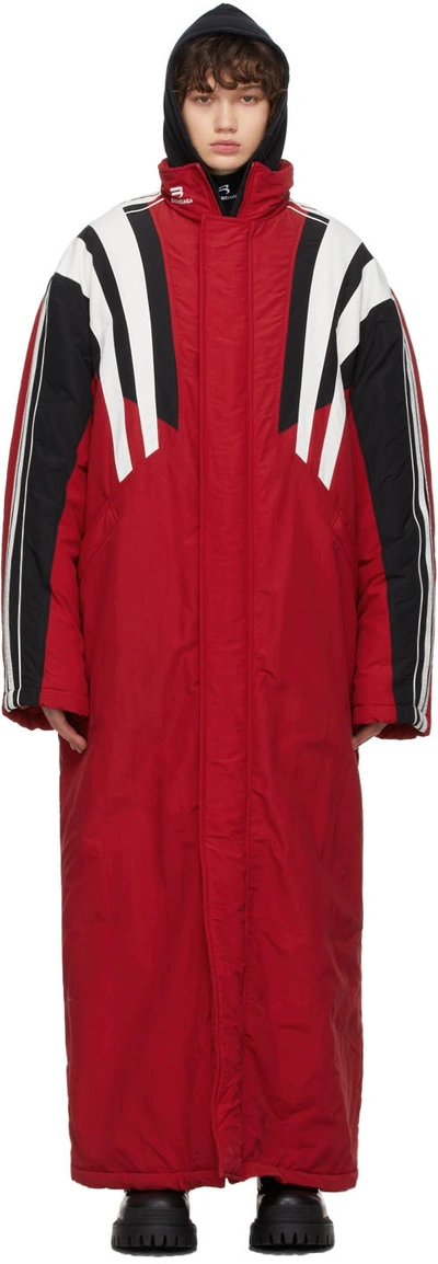 Shop Balenciaga Red Tracksuit Coat In 6400 Red