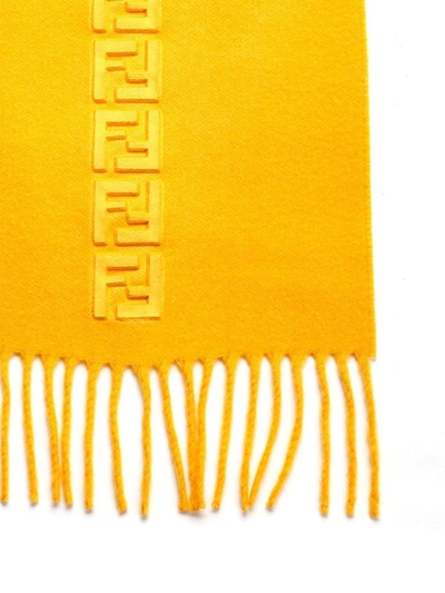 Shop Fendi Men's Yellow Other Materials Scarf