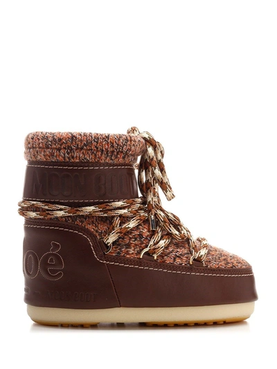 Chloé Women's Moon Boot X Chloe Wool Ankle Boots In Brown | ModeSens