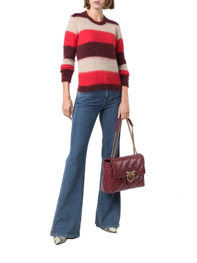 Shop Pinko Women's Red Leather Shoulder Bag