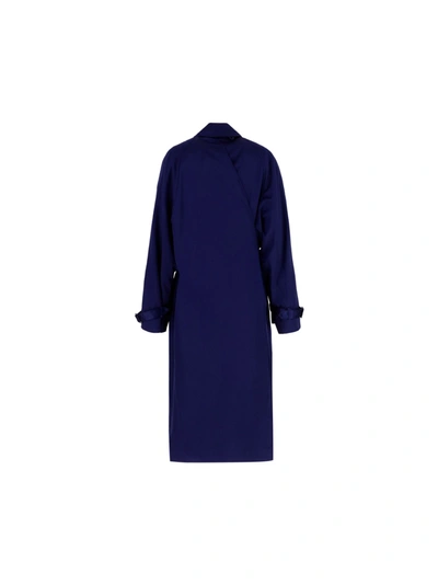 Shop Balenciaga Women's Blue Other Materials Trench Coat