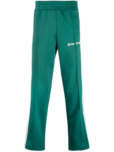 Shop Palm Angels Men's Green Polyester Joggers