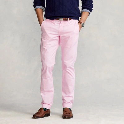 Shop Ralph Lauren Stretch Straight Fit Washed Chino Pant In Carmel Pink