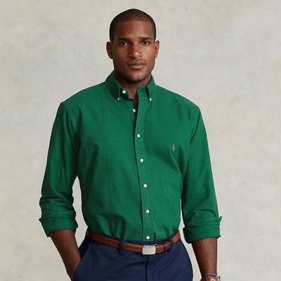 Shop Polo Ralph Lauren Garment-dyed Oxford Shirt In New Forest
