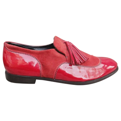 Pre-owned Heschung Leather Flats In Red