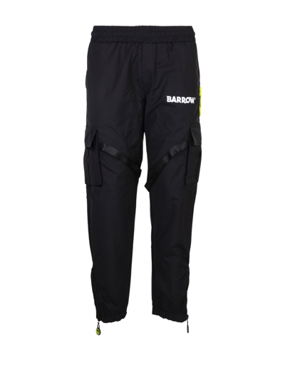 Shop Barrow Logo Printed Track Pants In Black