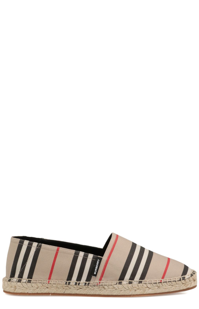 Shop Burberry Iconic Striped Espadrilles In Multi