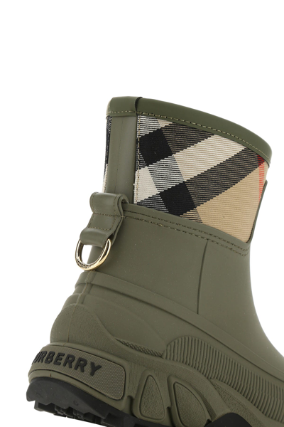 Shop Burberry Khaki Rubber Ankle Boots  Green  Donna 36