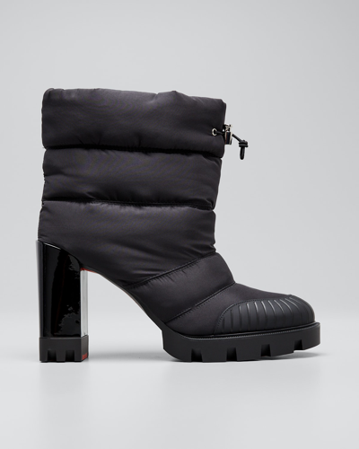 Shop Christian Louboutin Oriona Quilted Drawstring Red Sole Booties In Black