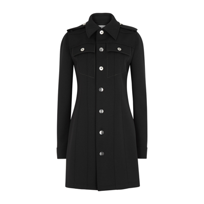Shop Bottega Veneta Black Wool-blend Shirt Dress