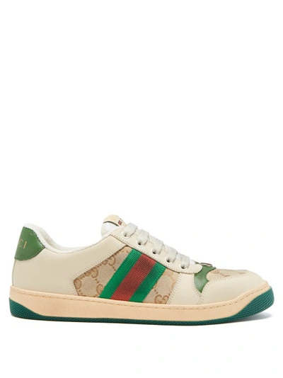 Gucci Screener Leather Trainers 5-8 Years In White | ModeSens
