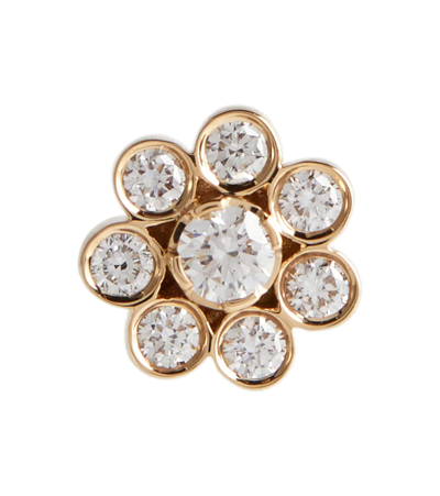 Sophie Bille Brahe Bellis Single 18kt Yellow Gold Earring With Diamonds In Diamond/gold