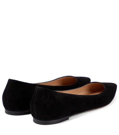 Gianvito Rossi Suede Ballerina Flats In Black