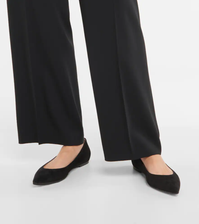 Gianvito Rossi Suede Ballerina Flats In Black