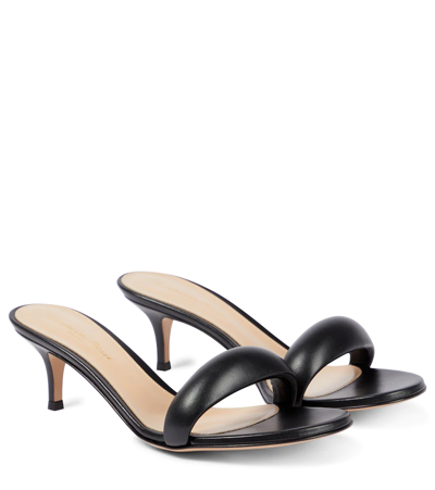 Shop Gianvito Rossi Bijoux 55 Leather Sandals In Black