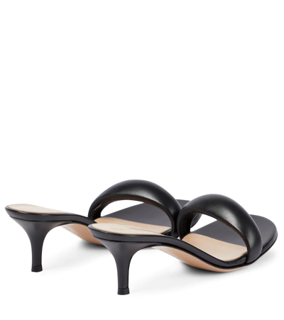 Shop Gianvito Rossi Bijoux 55 Leather Sandals In Black