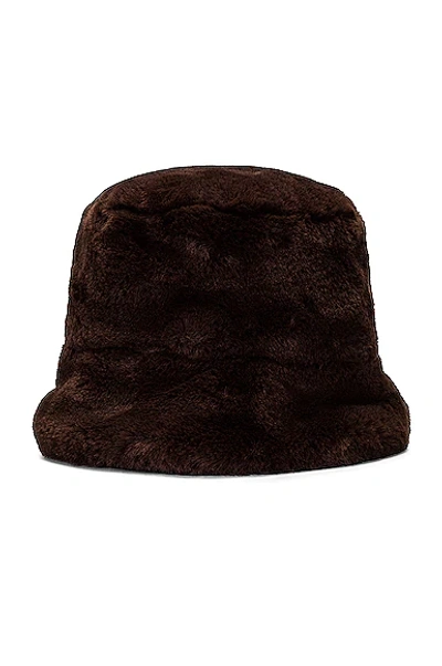 Shop Gladys Tamez Millinery For Fwrd Bucket Hat In Chocolate Brown