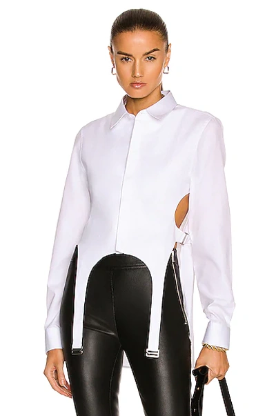 Shop Dion Lee Garter Bib Shirt In White