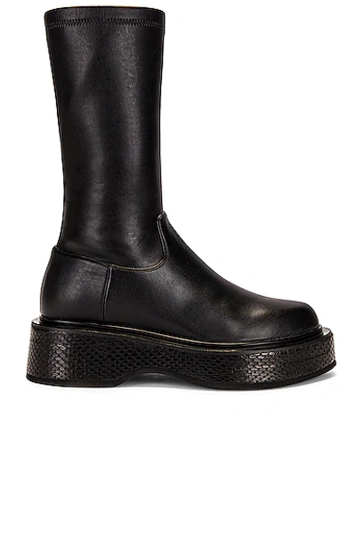 Shop Paris Texas Vegan Leather Platform Stretch 50 Ankle Boot In Black