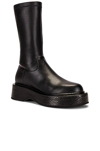 Shop Paris Texas Vegan Leather Platform Stretch 50 Ankle Boot In Black